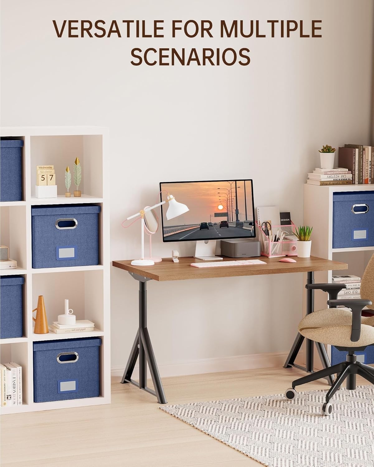 Oterri File Organizer with Lid, Box, Cabinet for 1 pack, Blue