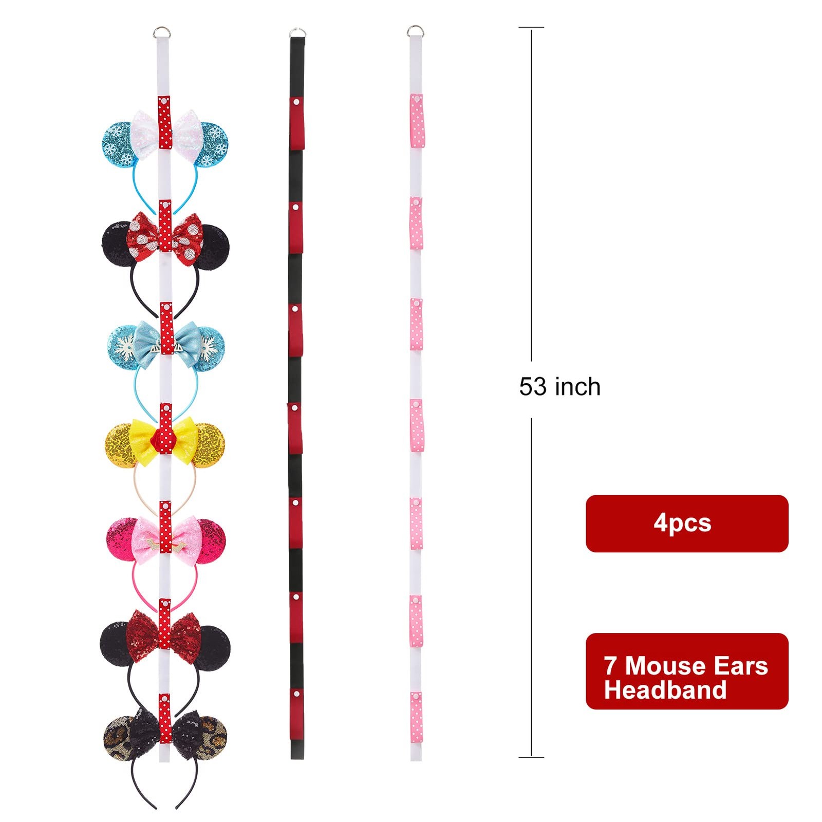 3Pcs Mouse Ears Headband Holder Headpiece Hanger 3PCS,