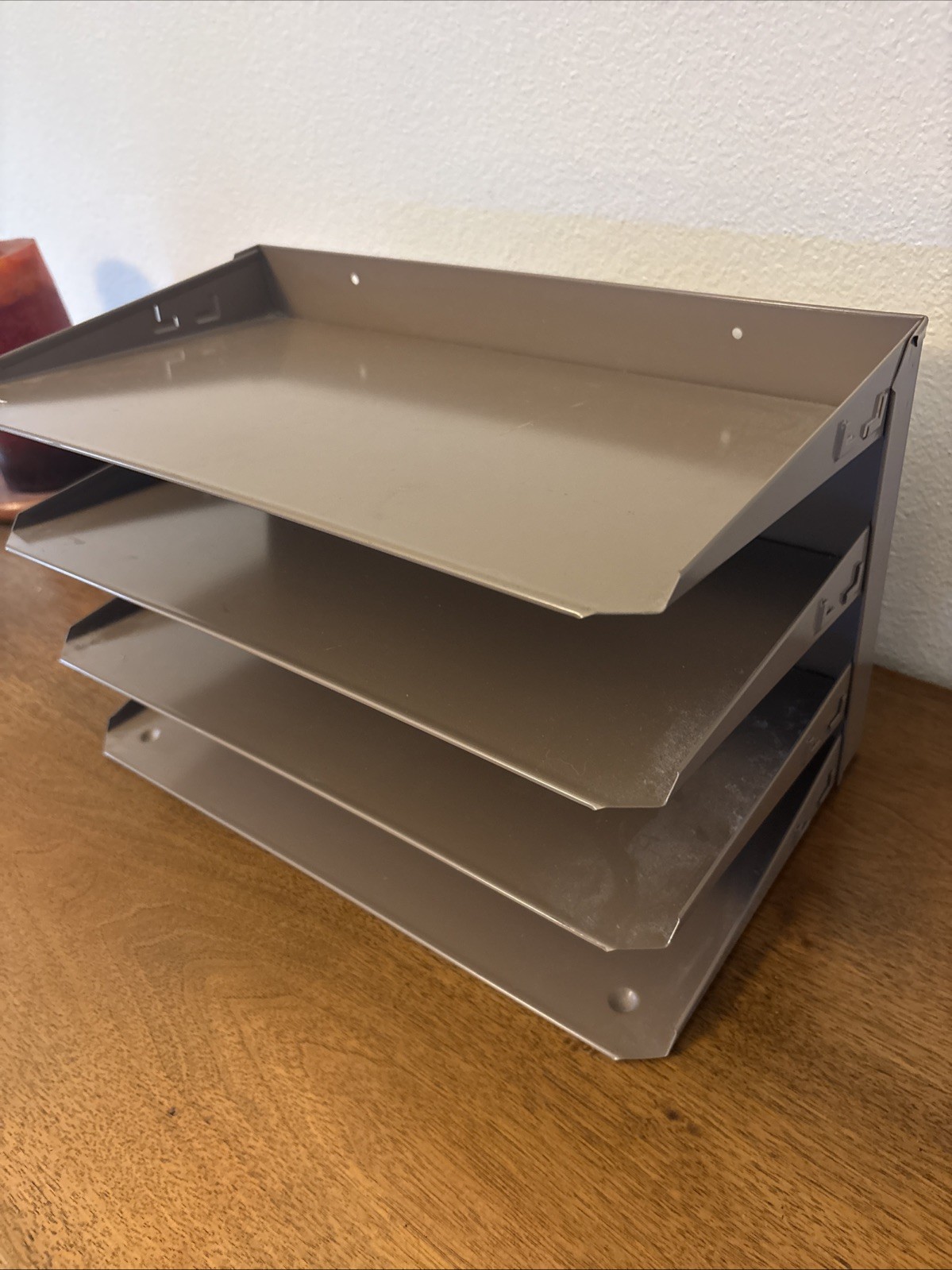 Vintage Lit-Ning Products Metal shelf Desk File Industrial Model No 5 HL USA