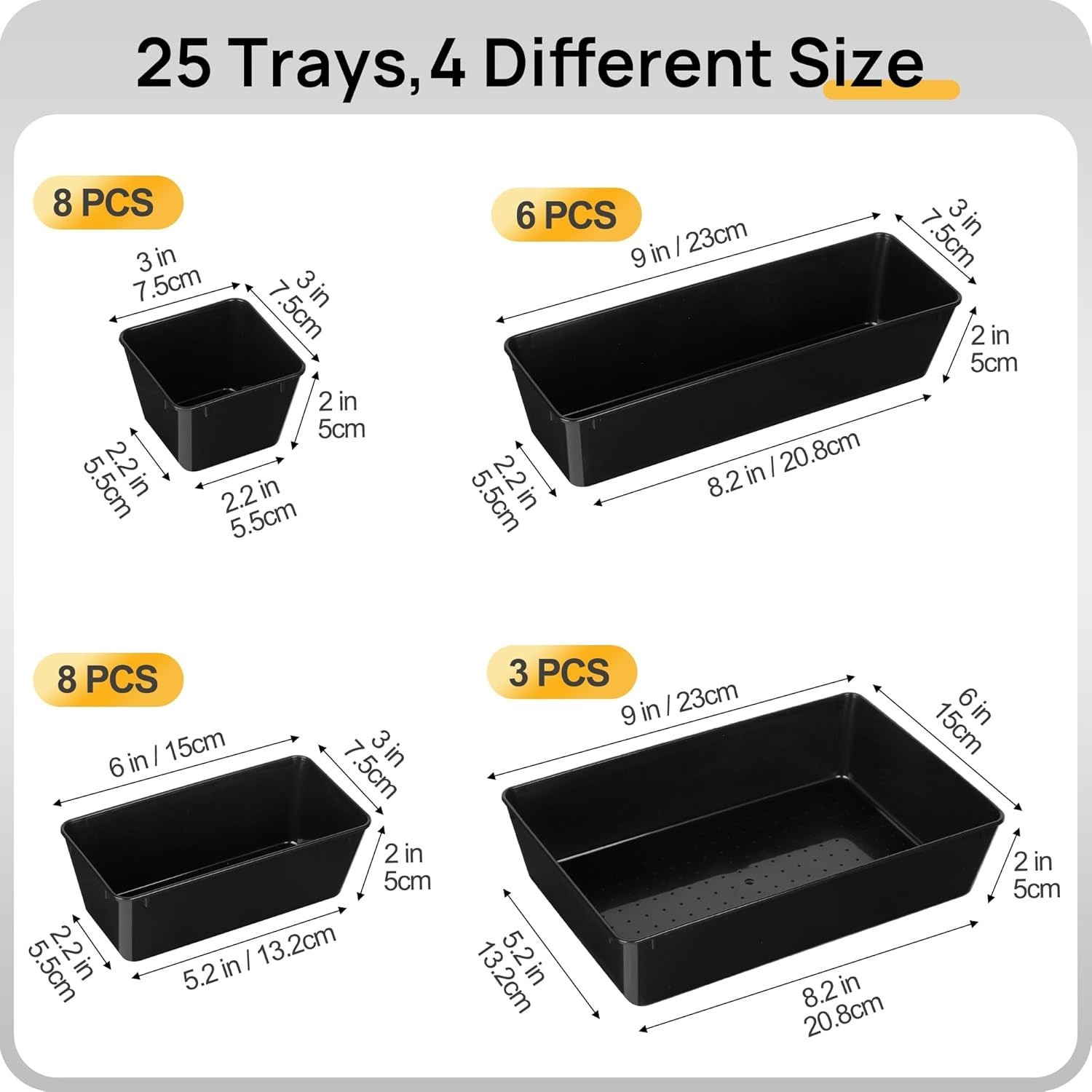 Chic 25 PCS Drawer Organizer Set – Glossy Finish, Easy to Assemble, Space-Saving