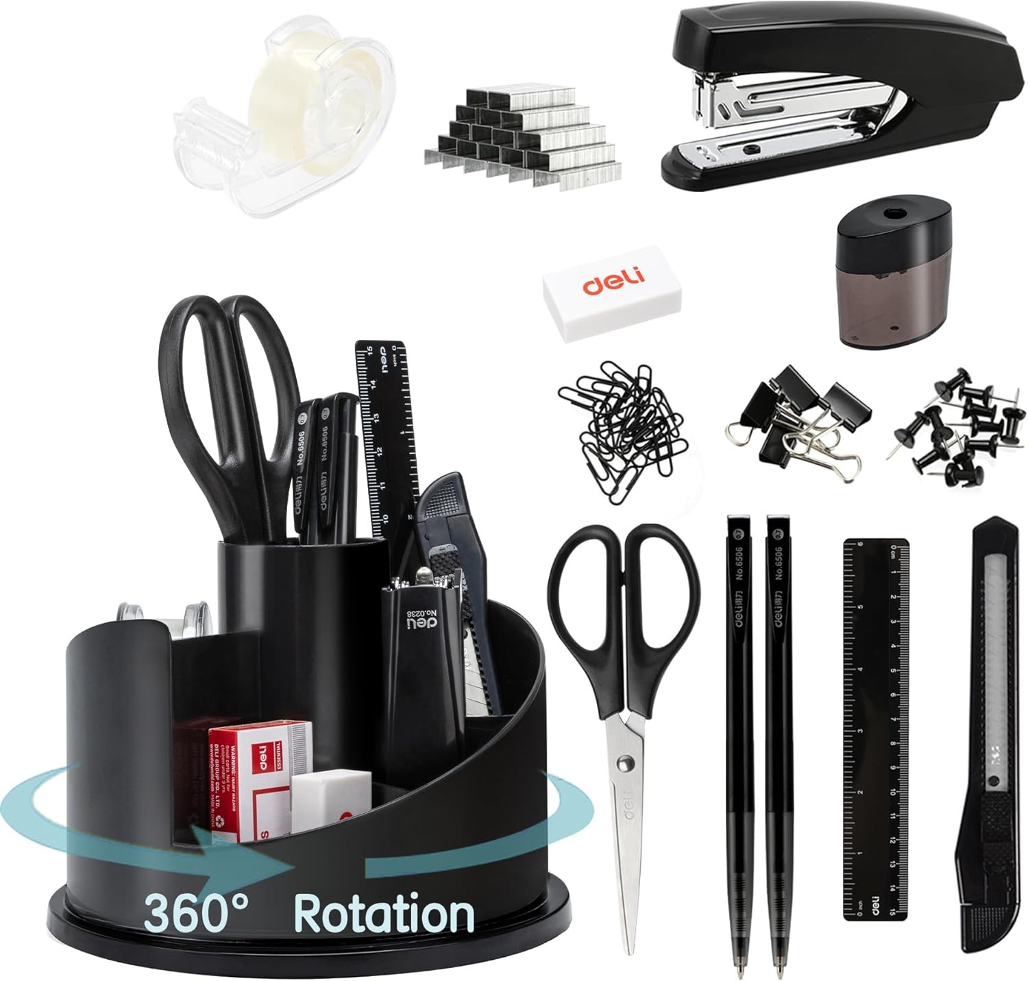1045 Piece Black Desk Accessory Kit