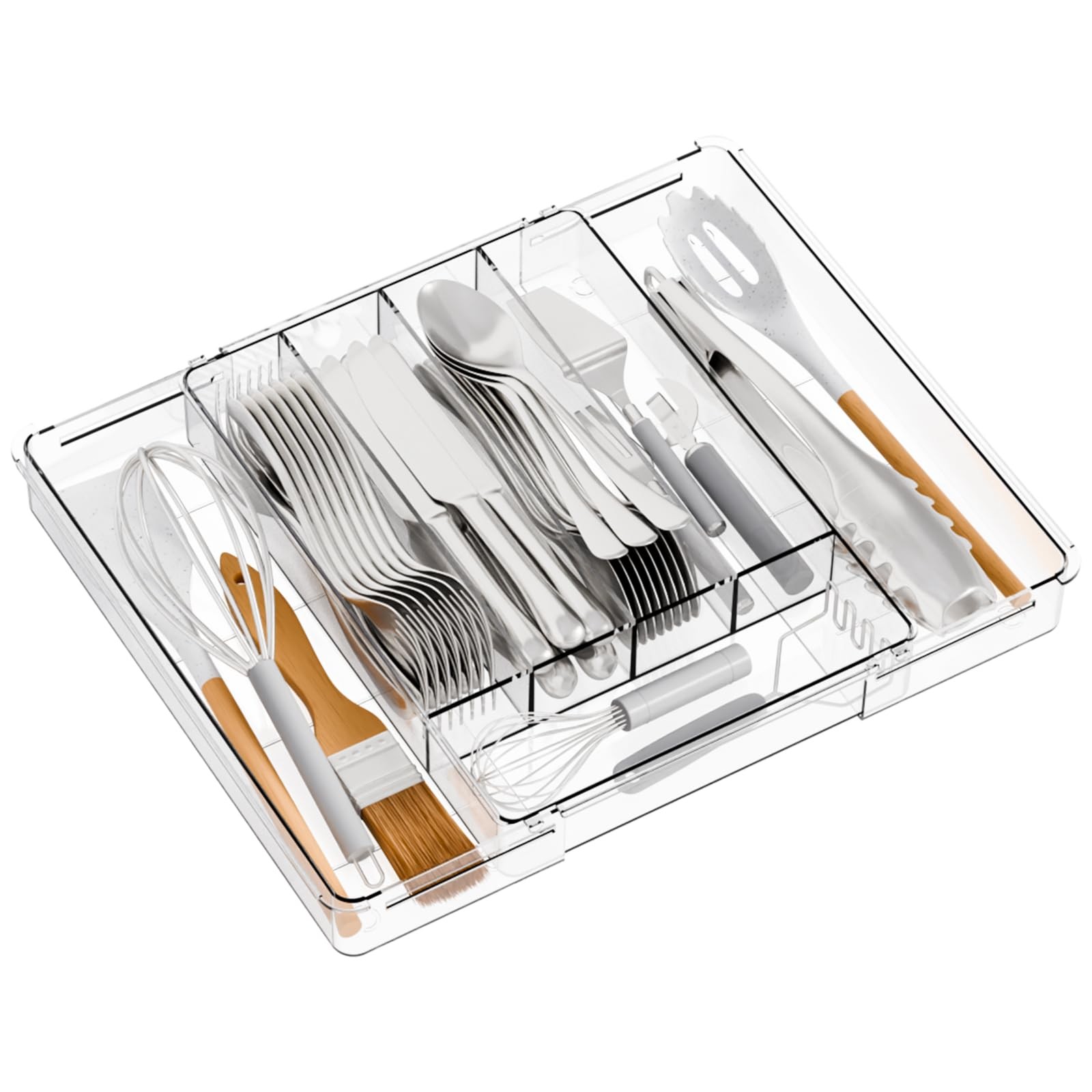 Yieach Clear Expandable Silverware Drawer M – 9.4 to 15.6,