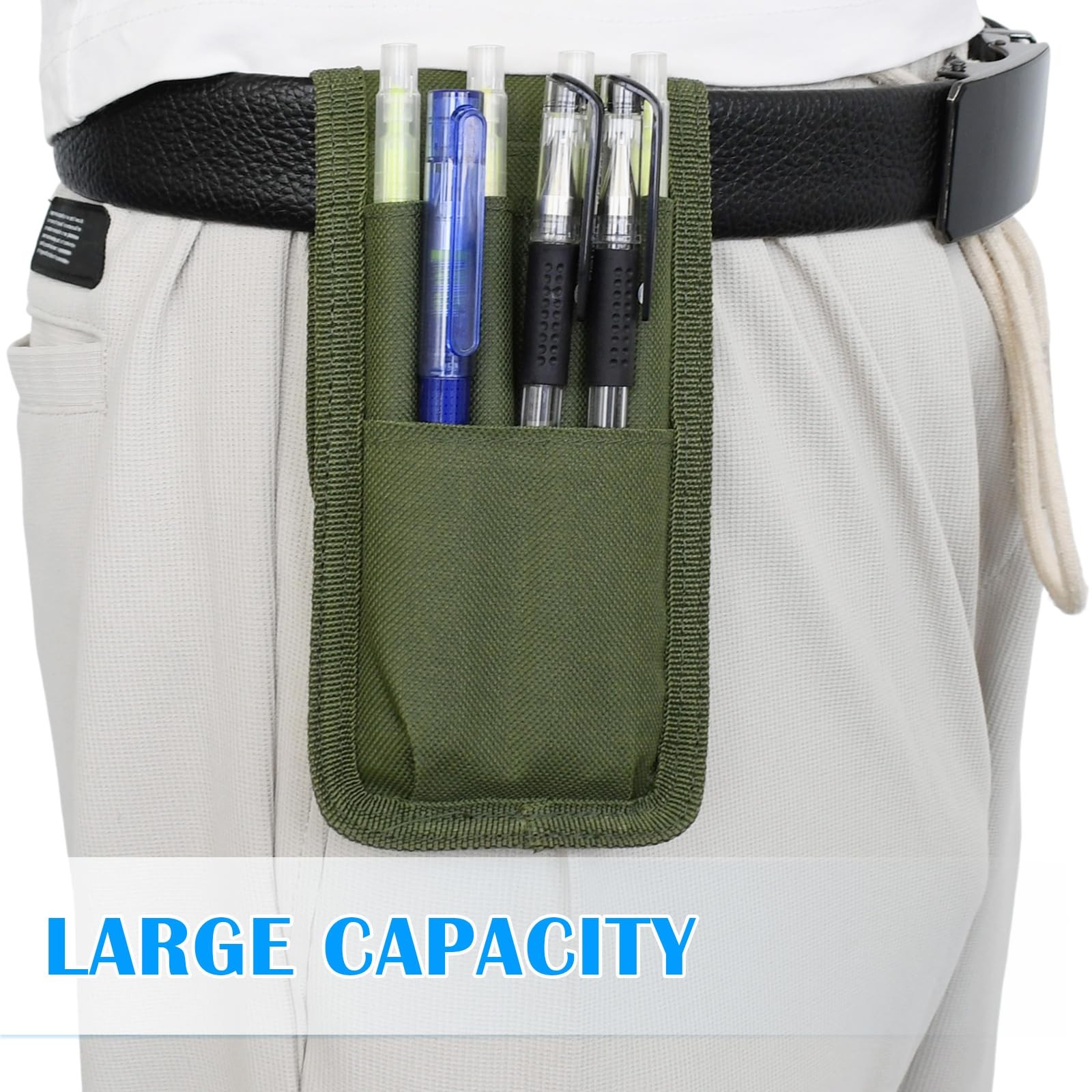 2 Pcs Belt Pen Holder, Multifunctional Adjustable Tactical Pencil Pouch, Deta…