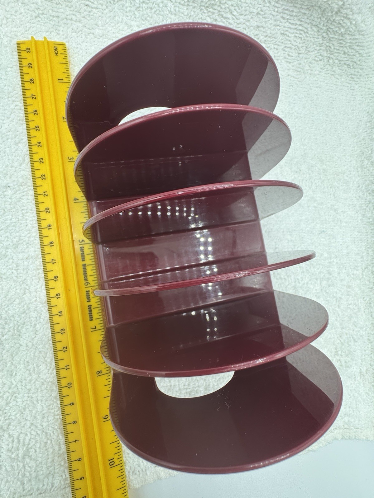 Vintage Eldon Rainbow Arch letter desk organizer Small Burgundy
