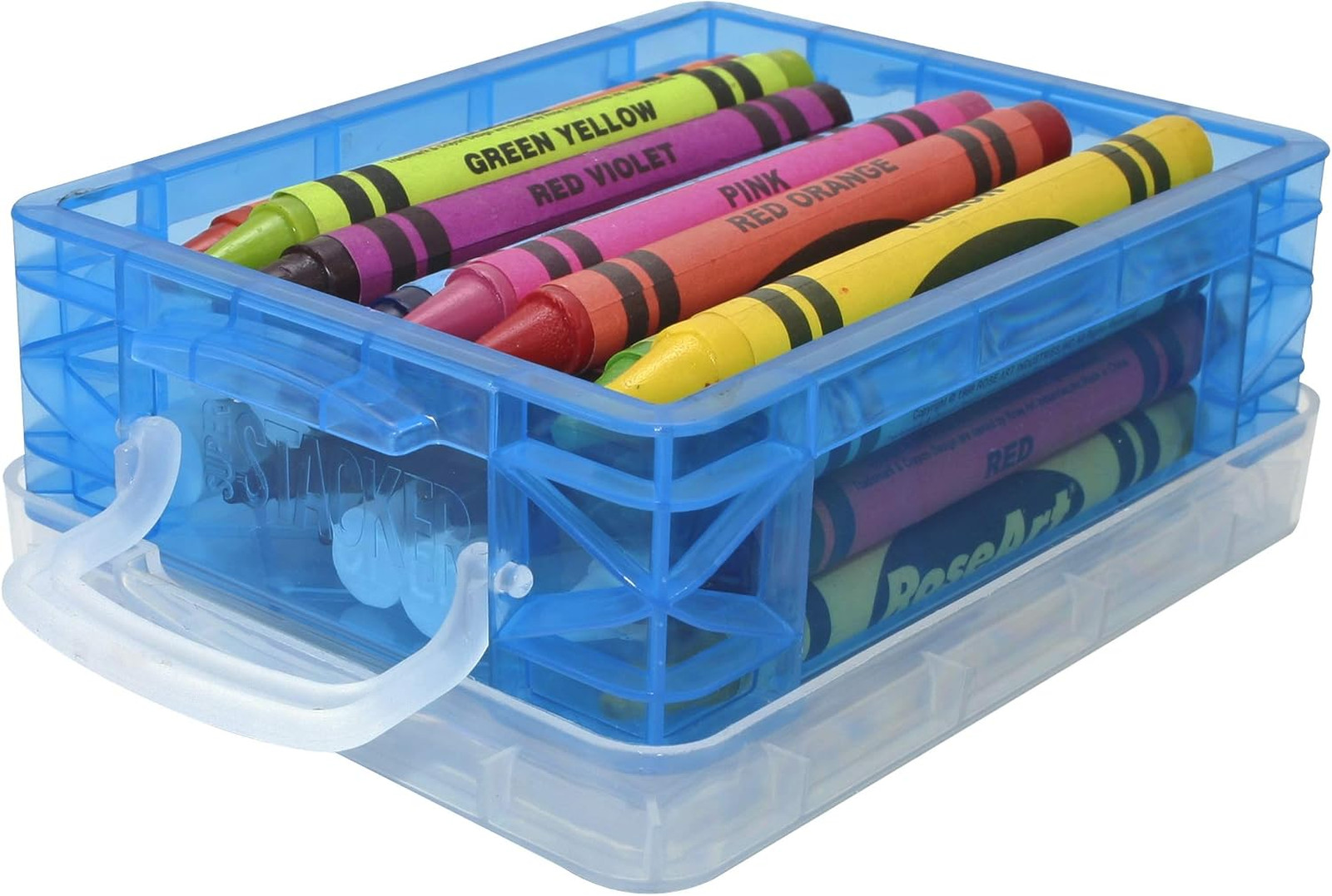 Stackable Plastic Crayon Box Organizer Small Storage Containers with Lids for
