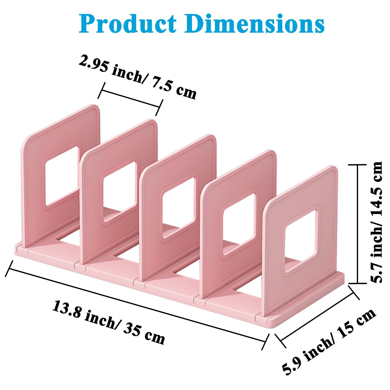 Vertical Desk File Sorter Folder Organizer Plastic Magazine Rack Pink 4 Slot