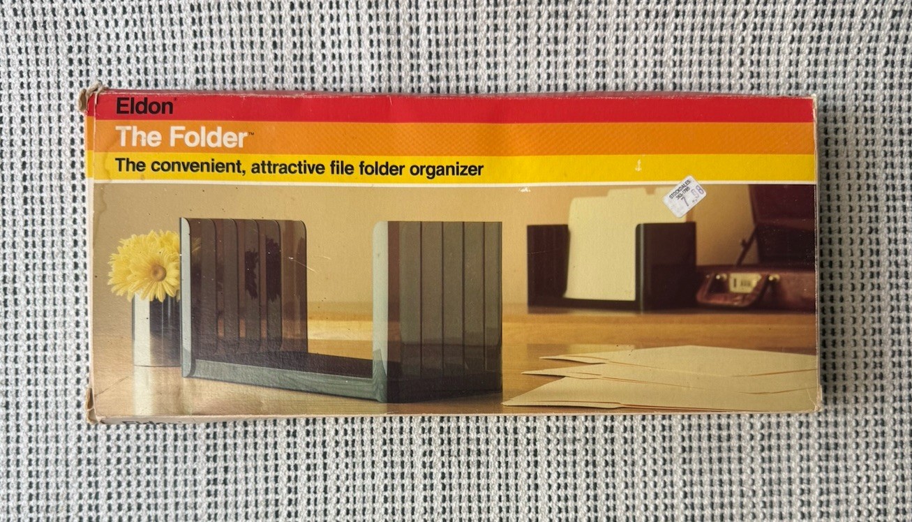 Vintage 80s Eldon The Folder 1980 File Folder Organizer 5 Compartments Foldable