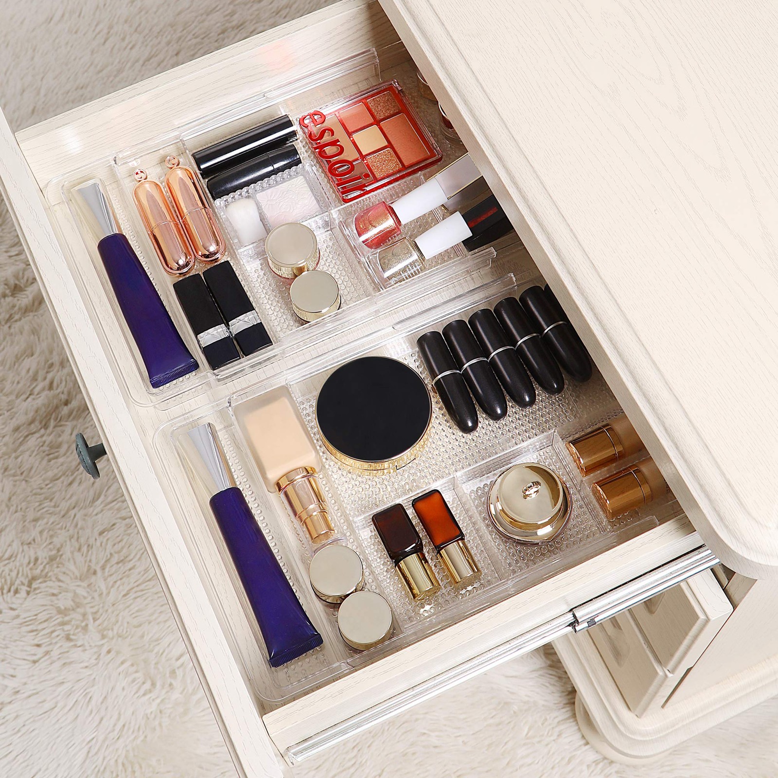 Oubonun Expandable Drawer Organizer 11.1 To 19.2 Width Shallow Cosmetic