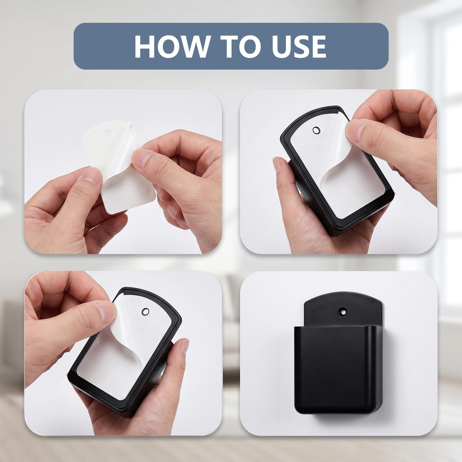 2PCS Wall Mount Remote Holder, Adhesive TV Conditioner Remote Control for Hom…
