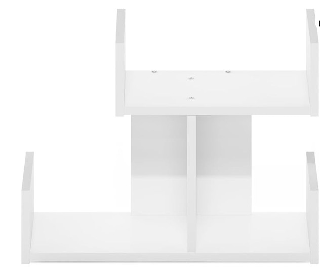 NEW! Furinno HERMITE White Organizer, 3-Shelf Desktop Display Mini Bookshelf