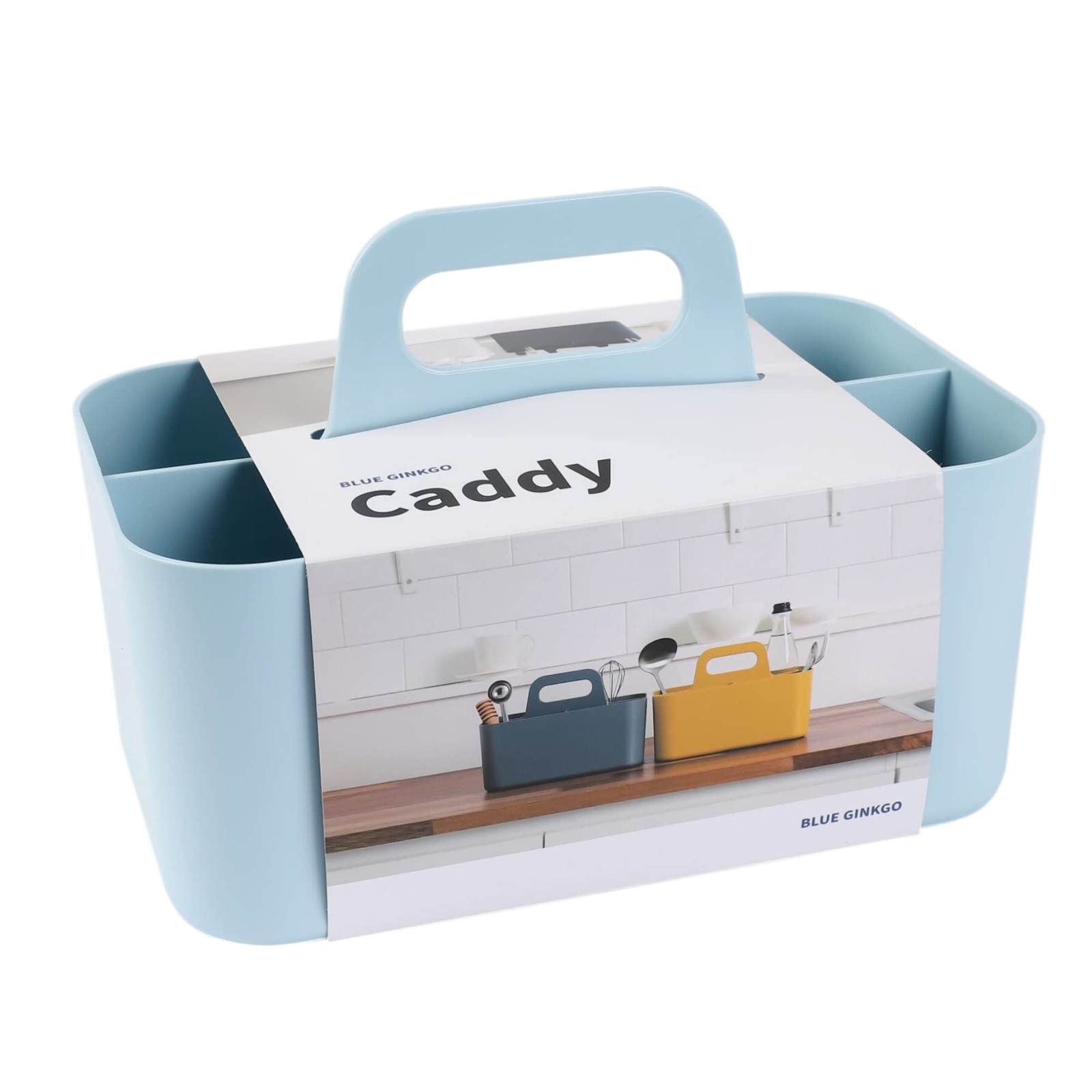 Stackable Organizer Caddy Portable Tote Bathroom Office Blue Rectangle