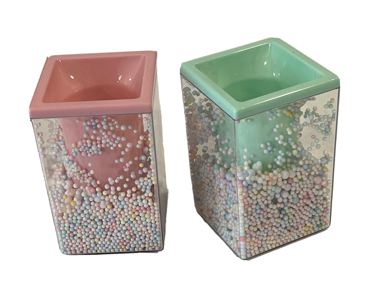 2Pcs Cute Pen Holder Bubble Pencil Cup Multi-Purpose Makeup Brush Storage Holder