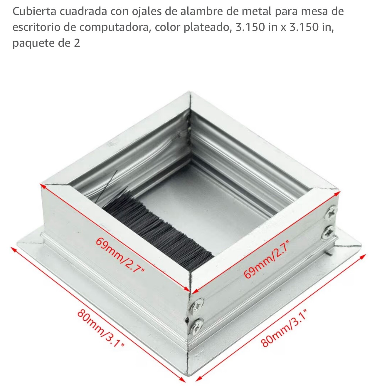 Brand New Brushed Stainless Steel Desk Cover for wires