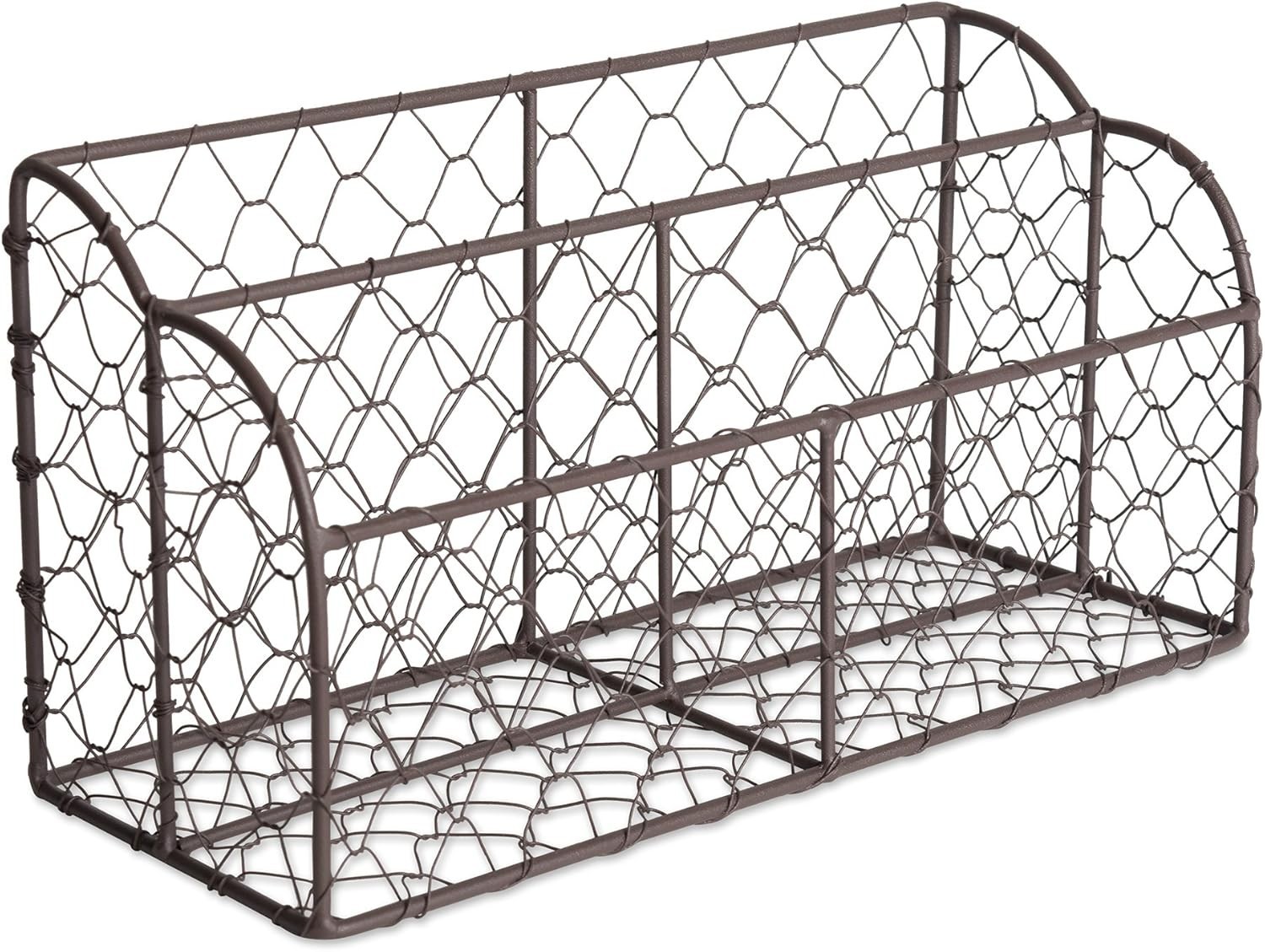 Farmhouse-Inspired Metal Letter Holder with Chicken Wire Design for Tidy Spaces