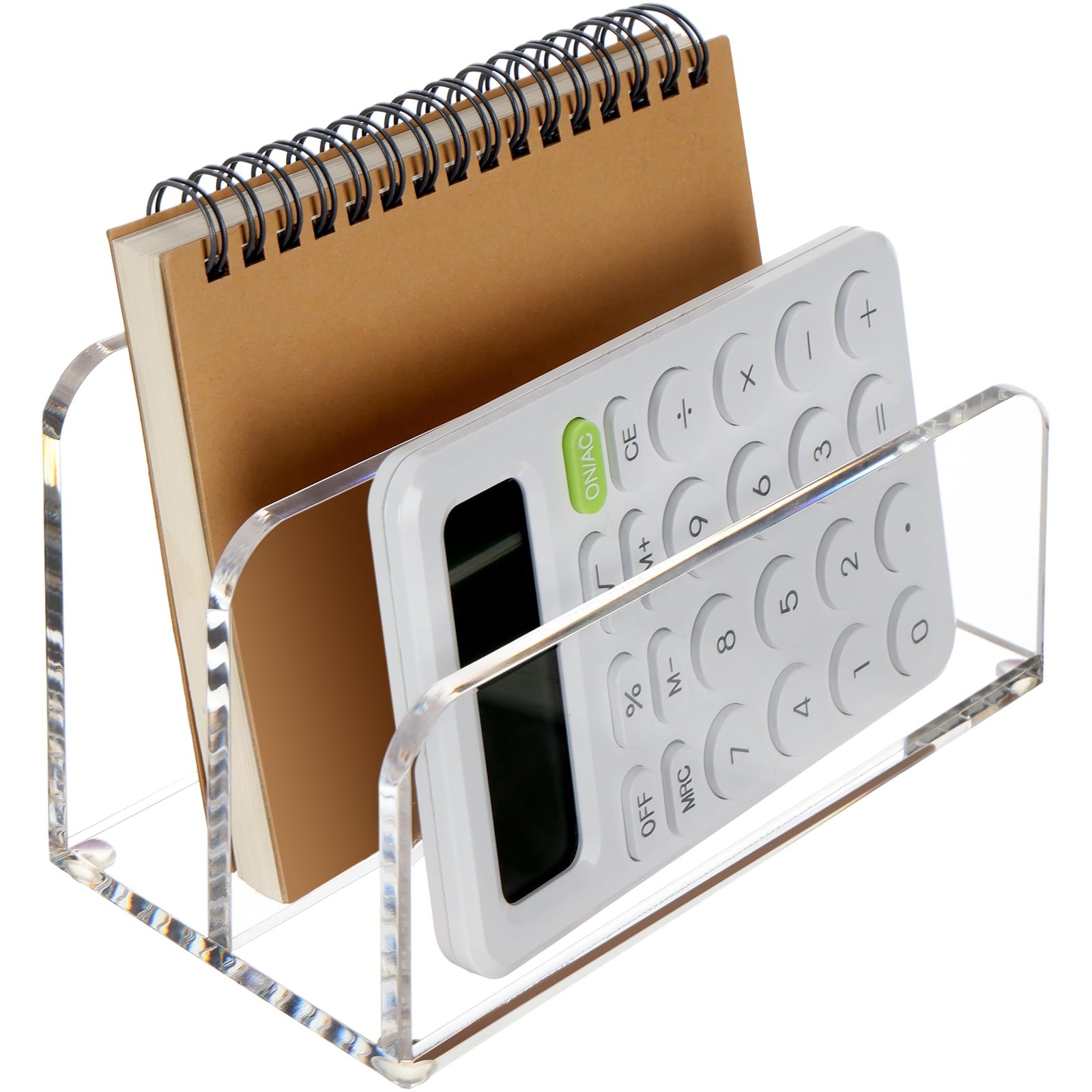 1 PCS Clear Acrylic Mail Letter File Holder 2 Section Desk Organizer Storage