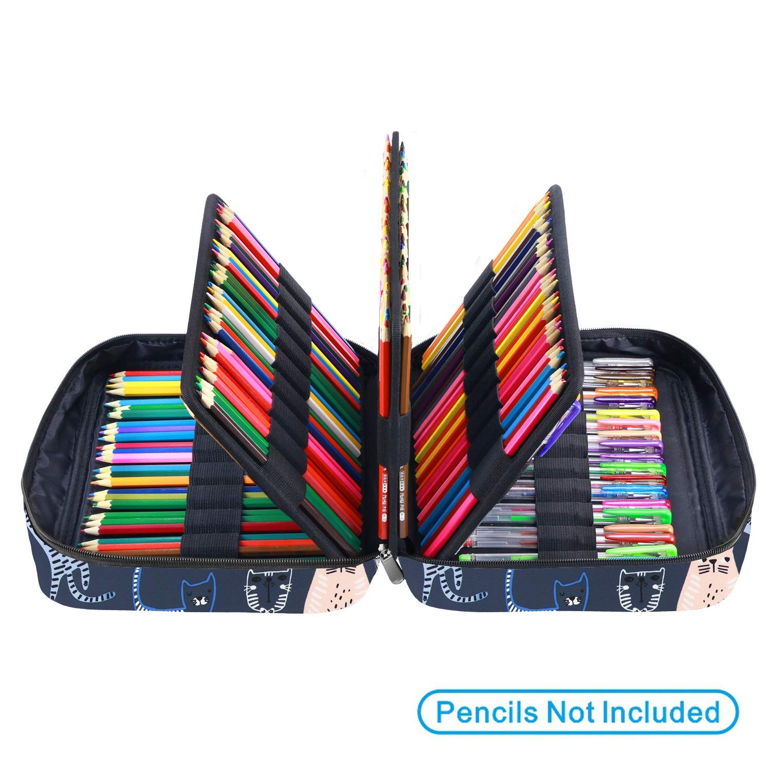 Colored Pencil Case 220 Slots Pen Case Organizer With Handy Wrap & Zipper, Mu…