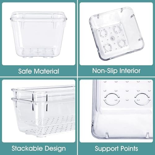 WOWBOX 25 PCS Clear Plastic Drawer Organizer Set, 4 Sizes Desk Drawer Divider…