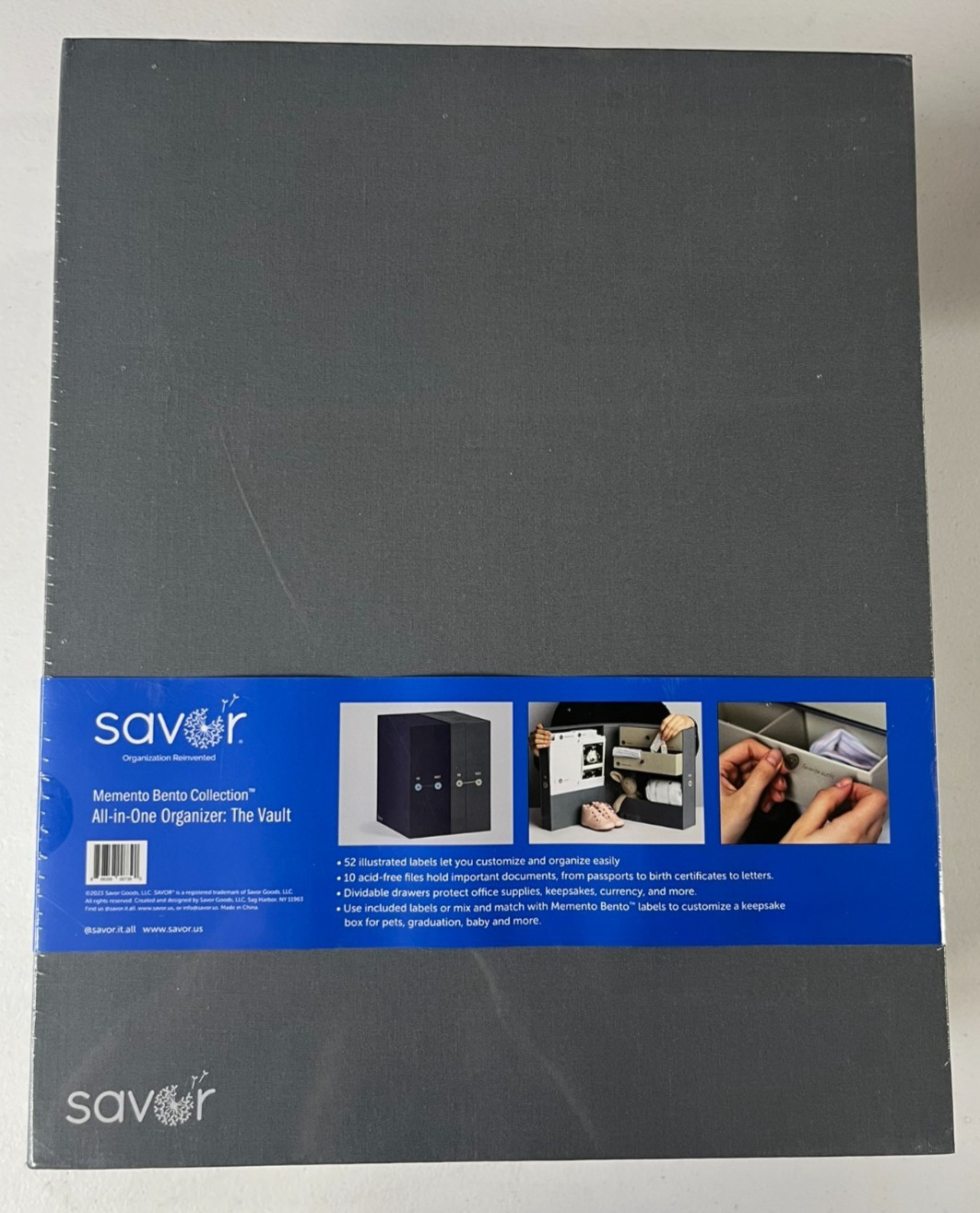 Savor All-in-One Organizer The Vault Memento Bento Collection Grey NEW Sealed