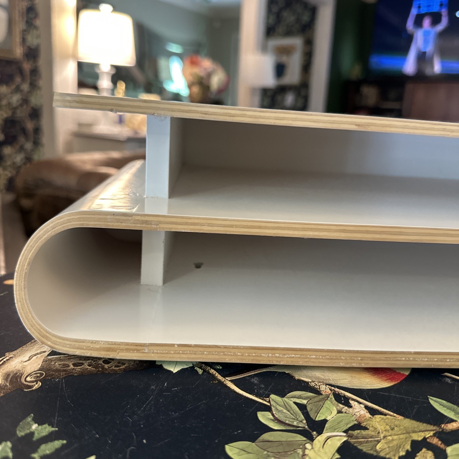 Anthropologie Desk Organizer Monitor Stand Modern White Workspace Style 58644253