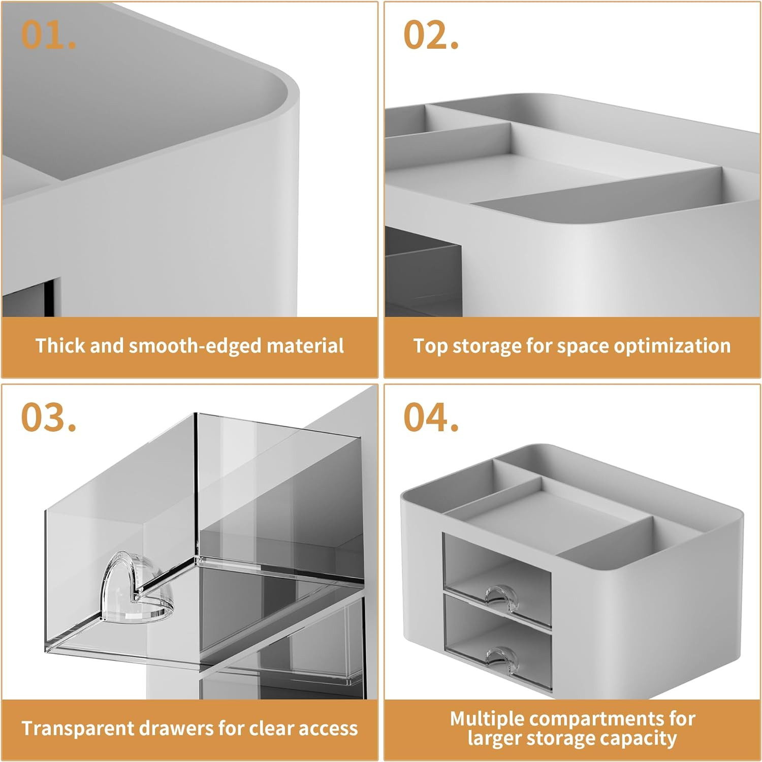 Pen Organizer with 2 Drawer, Multi-Functional Pencil Holder for Desk, Desk Organ