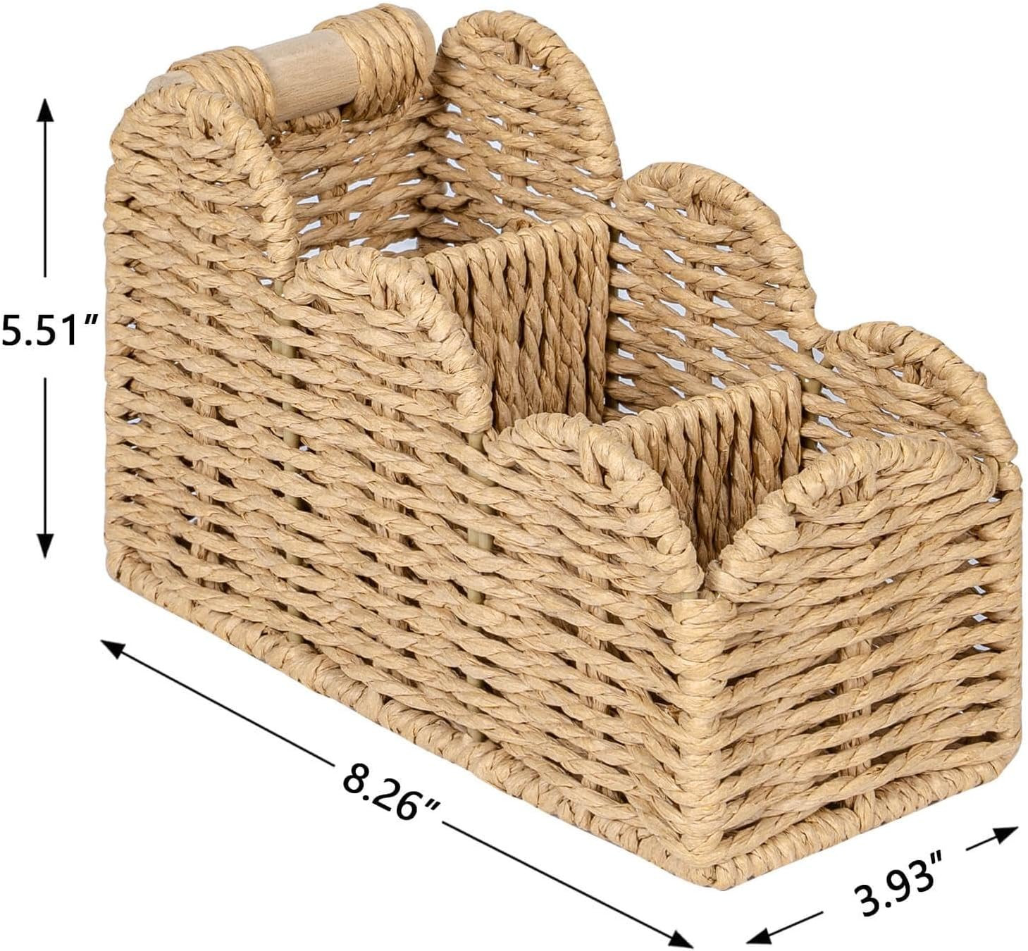 Bedside Table Desk Organizer Caddy 3 Slots Beige Remote Pen Holder
