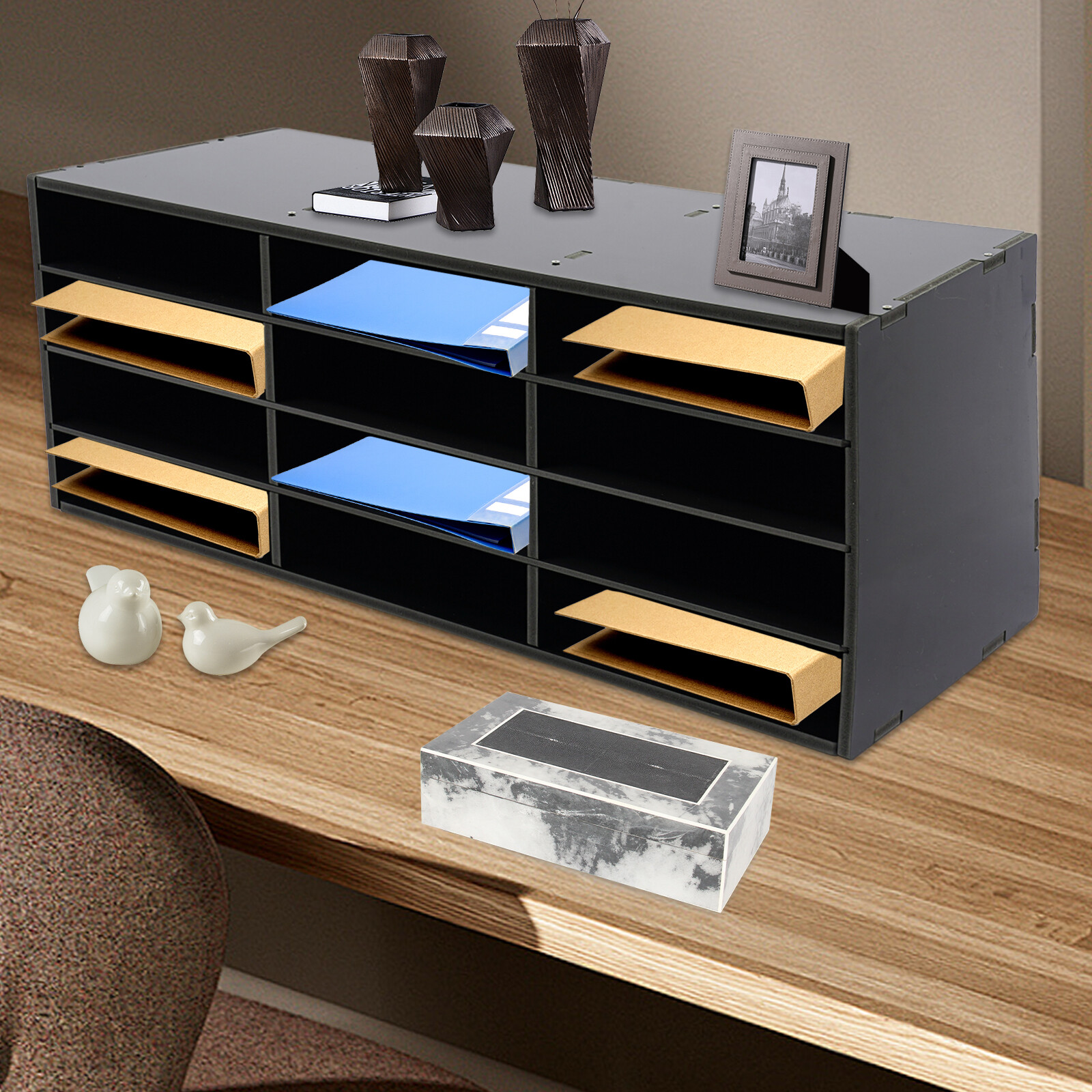 For Office School Countertop Mail Sorter Organizer Pvc Literature Organizer