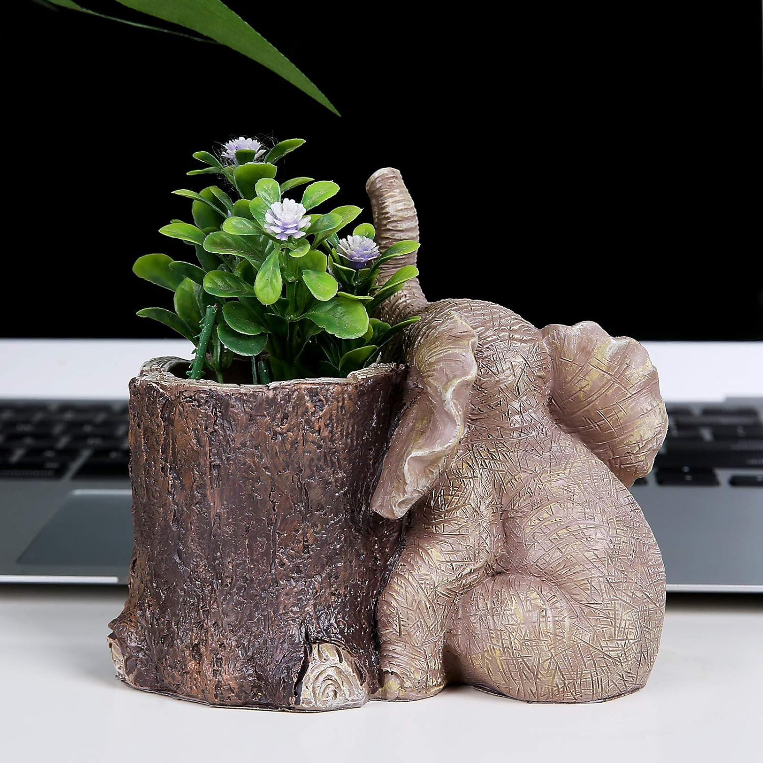 Resin Elephant Pen Holder, Cute Elephant Desk Organizer, Creative Animal Pen Cup