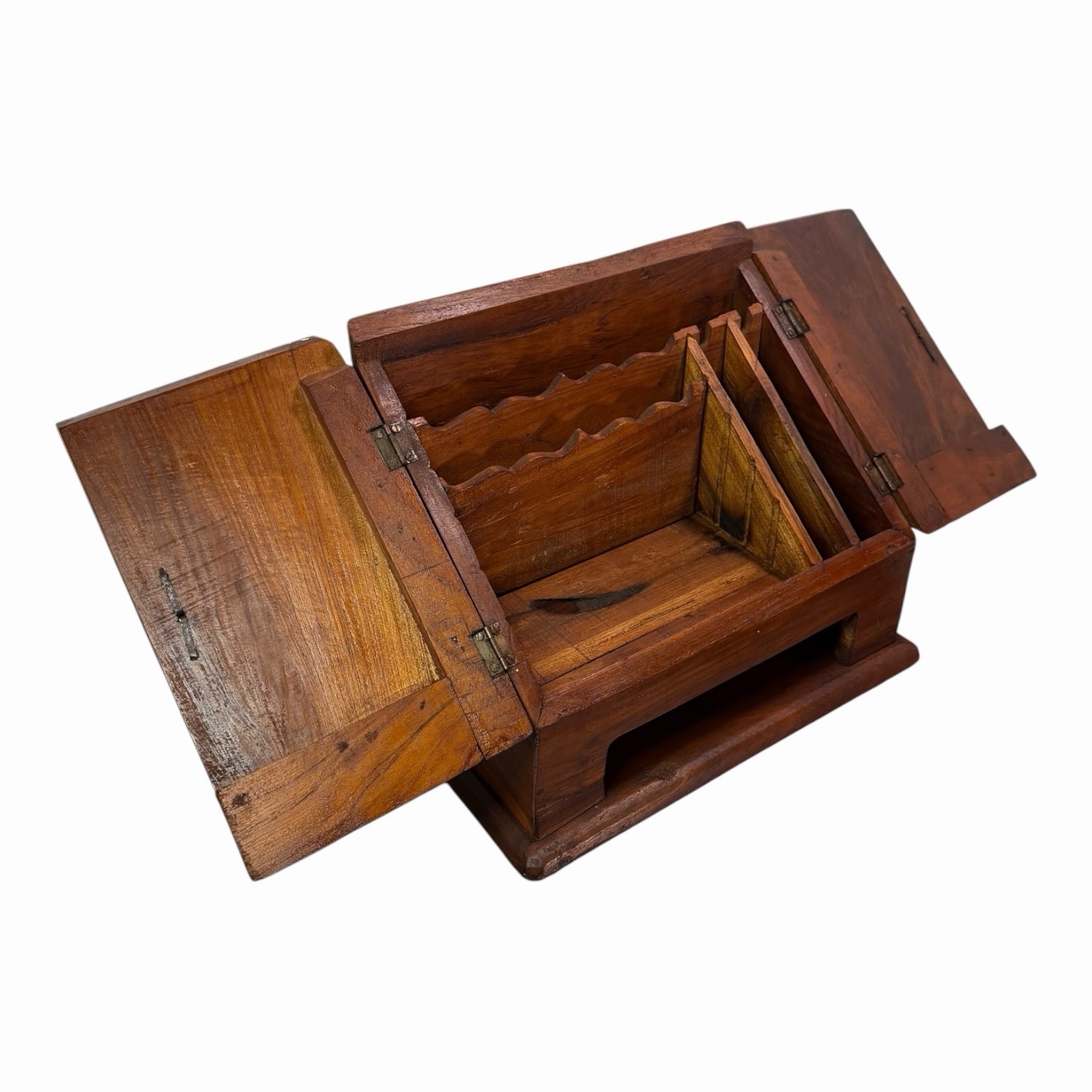Vintage Wood Desk Mail Organizer. Missing Drawer And Spaces.