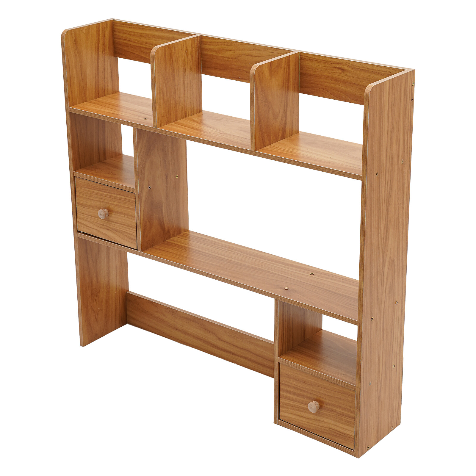Pine Color Desktop Bookshelf Modern Storage Organizer Home Office Desk Organizer