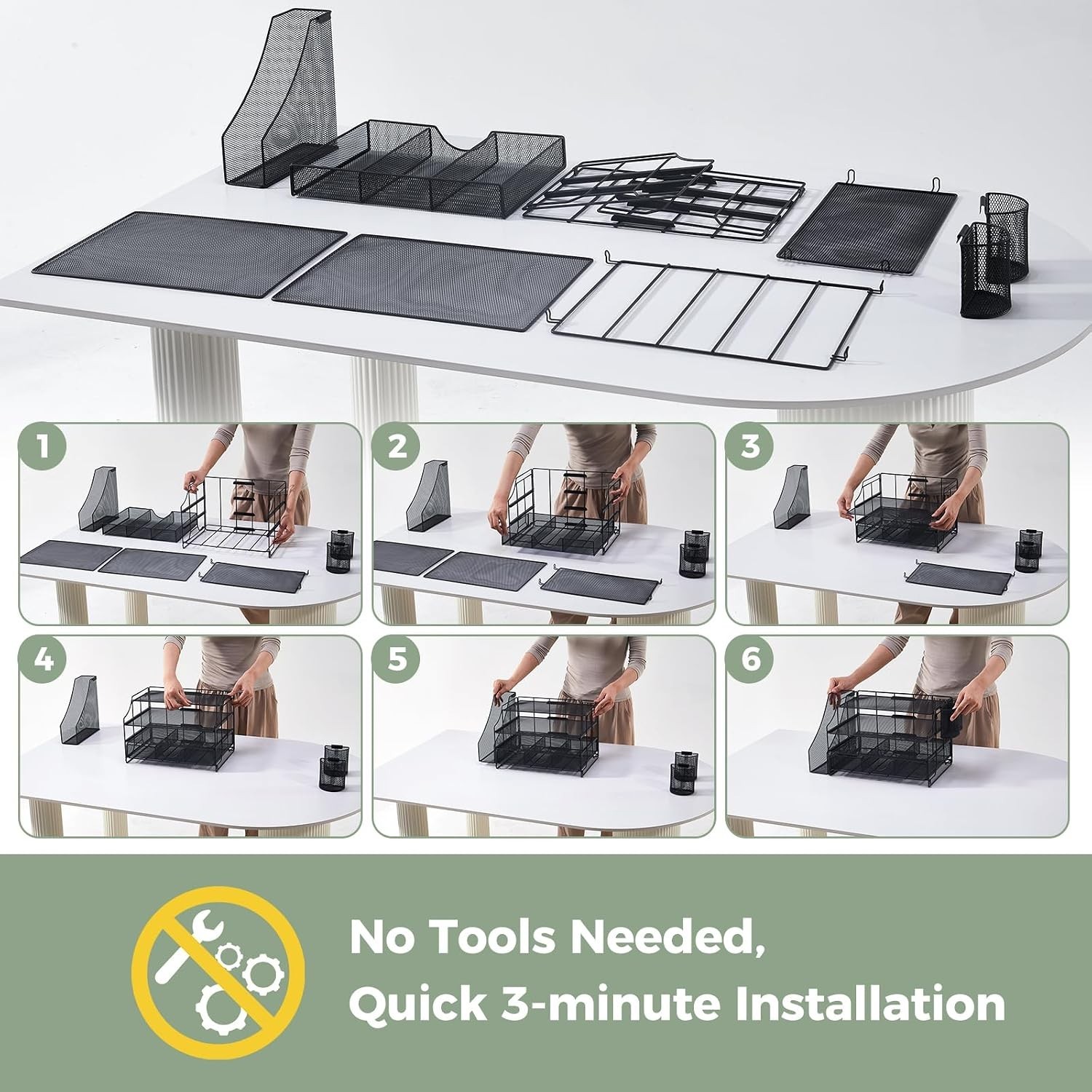 Desk Organizers and Accessories, 4 Tier Paper Letter Tray Organizer Holder De…
