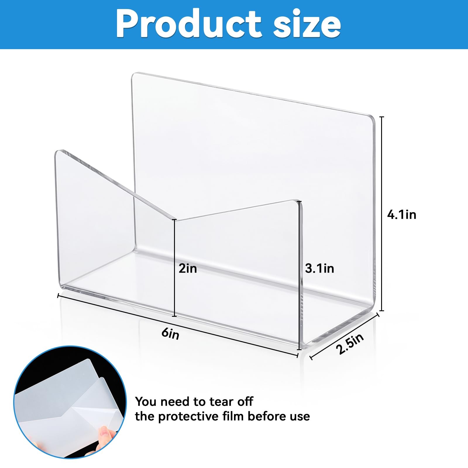 6 Pcs Acrylic Mail Letter Organizer Countertop 6 x 2.5 x 4 Inches Clear Mail …