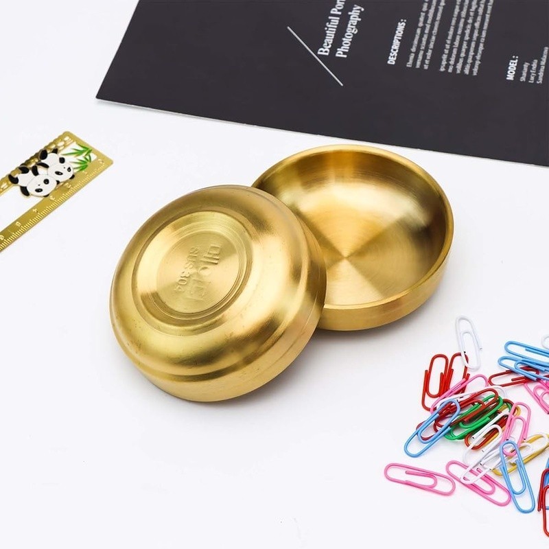 Gold Paper Clip Holder Desk Organizer Stainless Steel Office School Home New