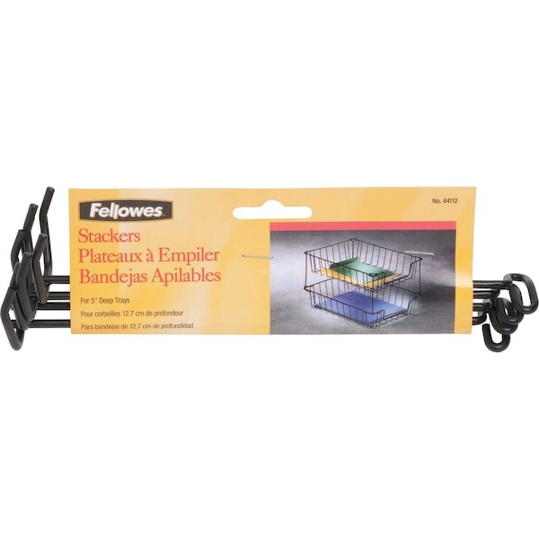 Fellowes 64112 Stacker Set, Black, Steel, 2 1/4 In W, 1 1/4 In L, 8 In H, 1.3″ D