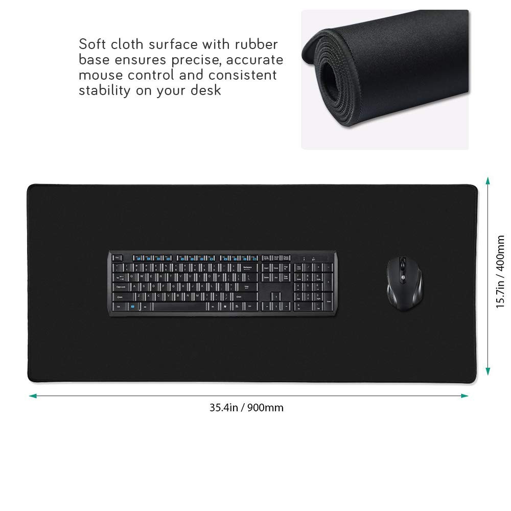 Cmhoo XXL Professional Large Mouse Pad & 35.4×15.7×0.1IN, 90×40 Black