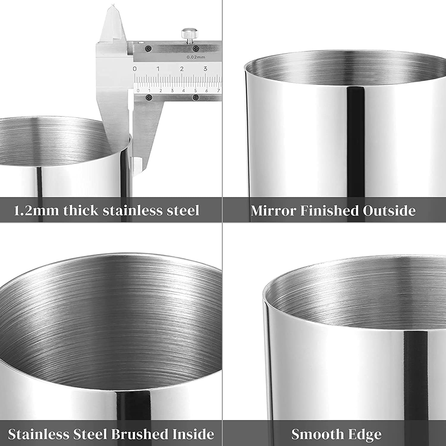 2 Packs Silver Pen Holder for Desk, SUS304 Stainless Steel Heavy Duty Pen Hol…