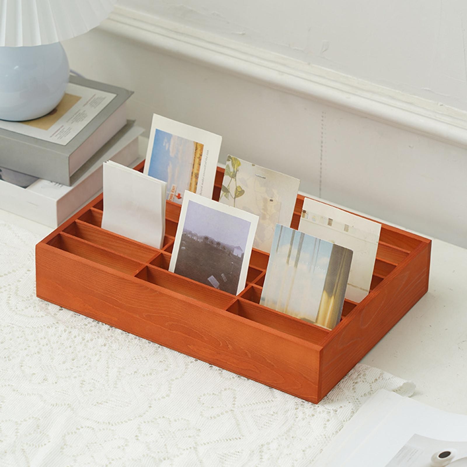 Wooden Phones Storage Box 18 Grid Rack Creative Organizing Finishing Grid