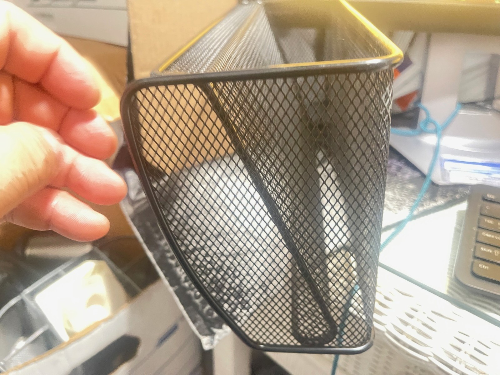 Black Office desk office Wire Mesh Desk Organizer tray 12″L x 6 1/2″”W x 4″H(M14