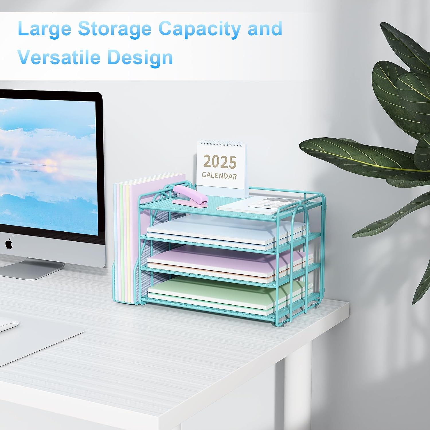 Spacrea Desk Organizers and Accessories, Paper Organizer for Desk with File