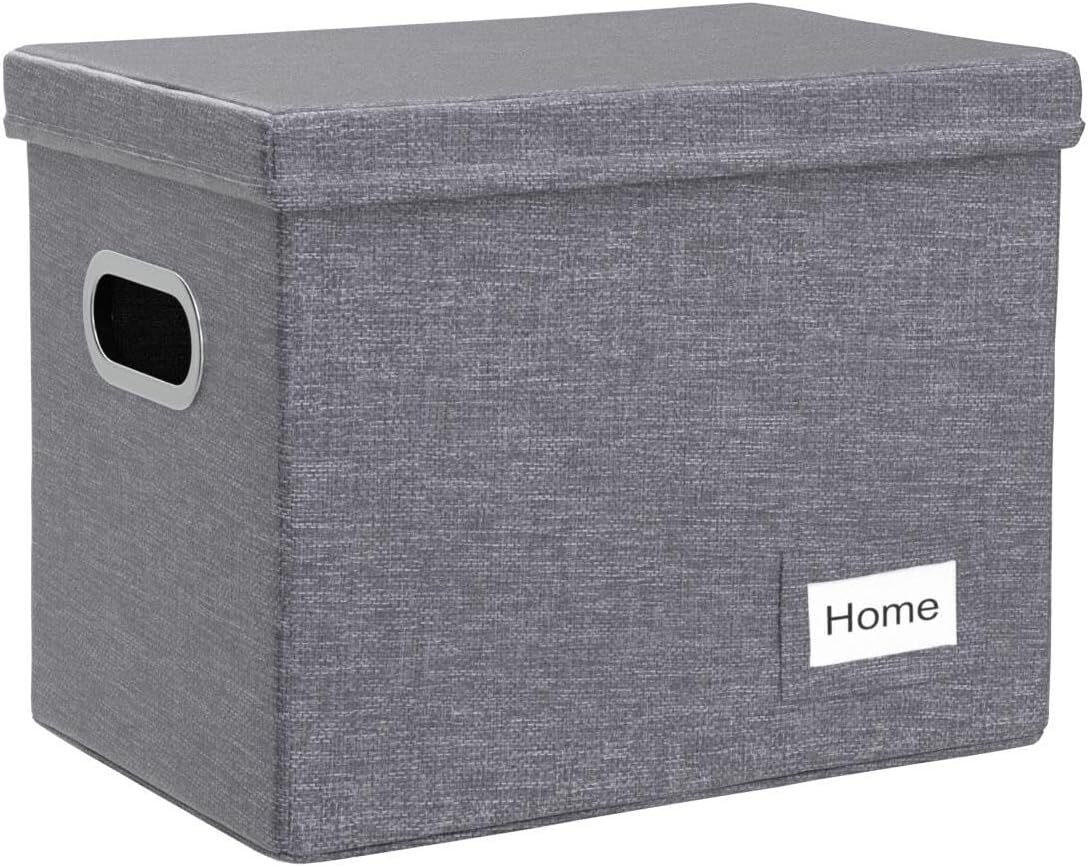 PRANDOM File Organizer Box – Set of 1 (1-pack) without folders, Grey