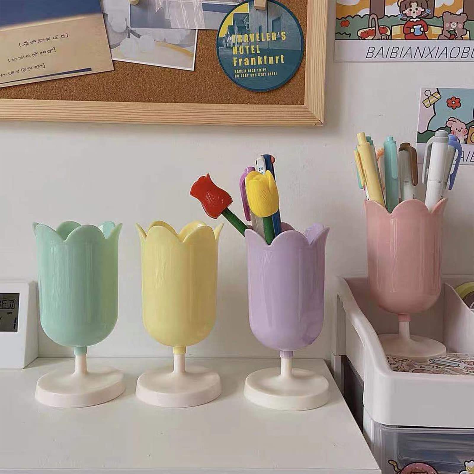 Tulip Pen Holder for Desk Cute Organizer Desk Organizer Makeup Brush Holder G…
