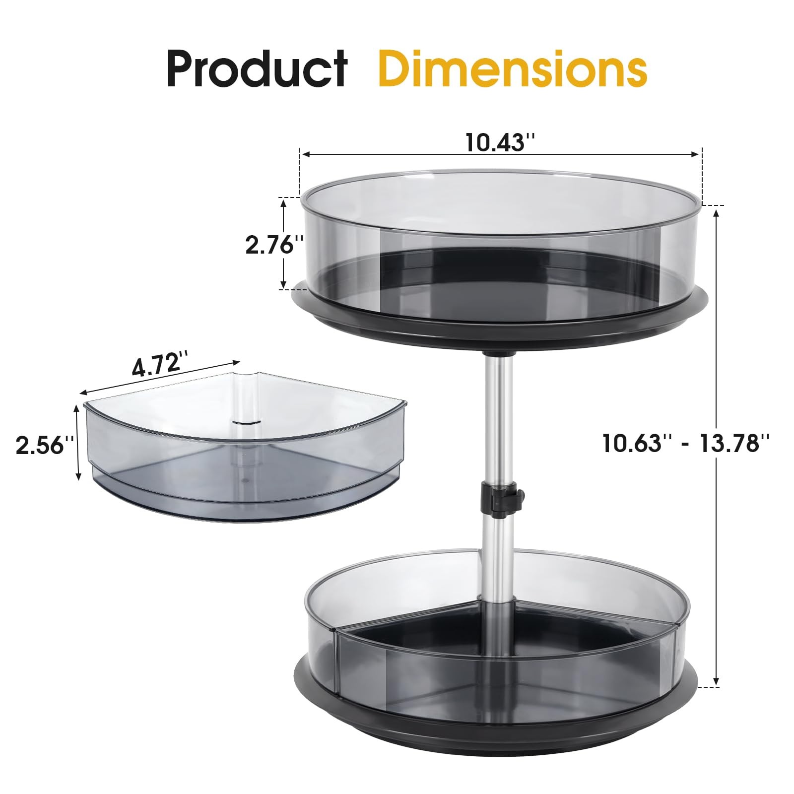 2 Tier Medicine 20 inches (H) x 25 (W) x 18 (D), Clear-grey