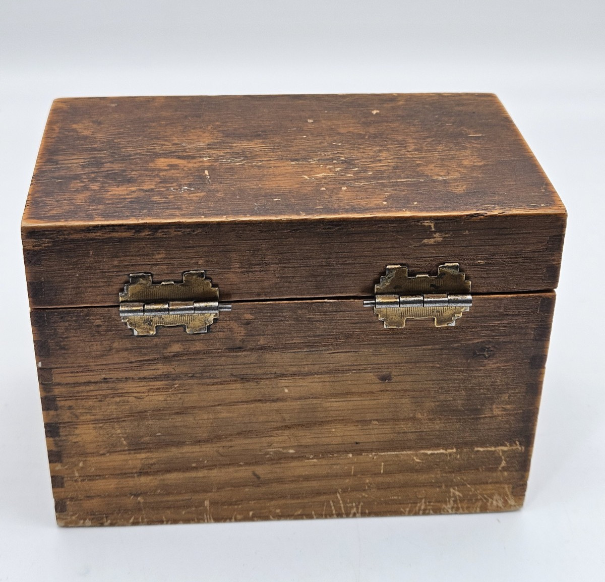 Vintage Globe Wernicke Oak Wood File Recipe/Desk Box No 83-C Dovetailed Corners