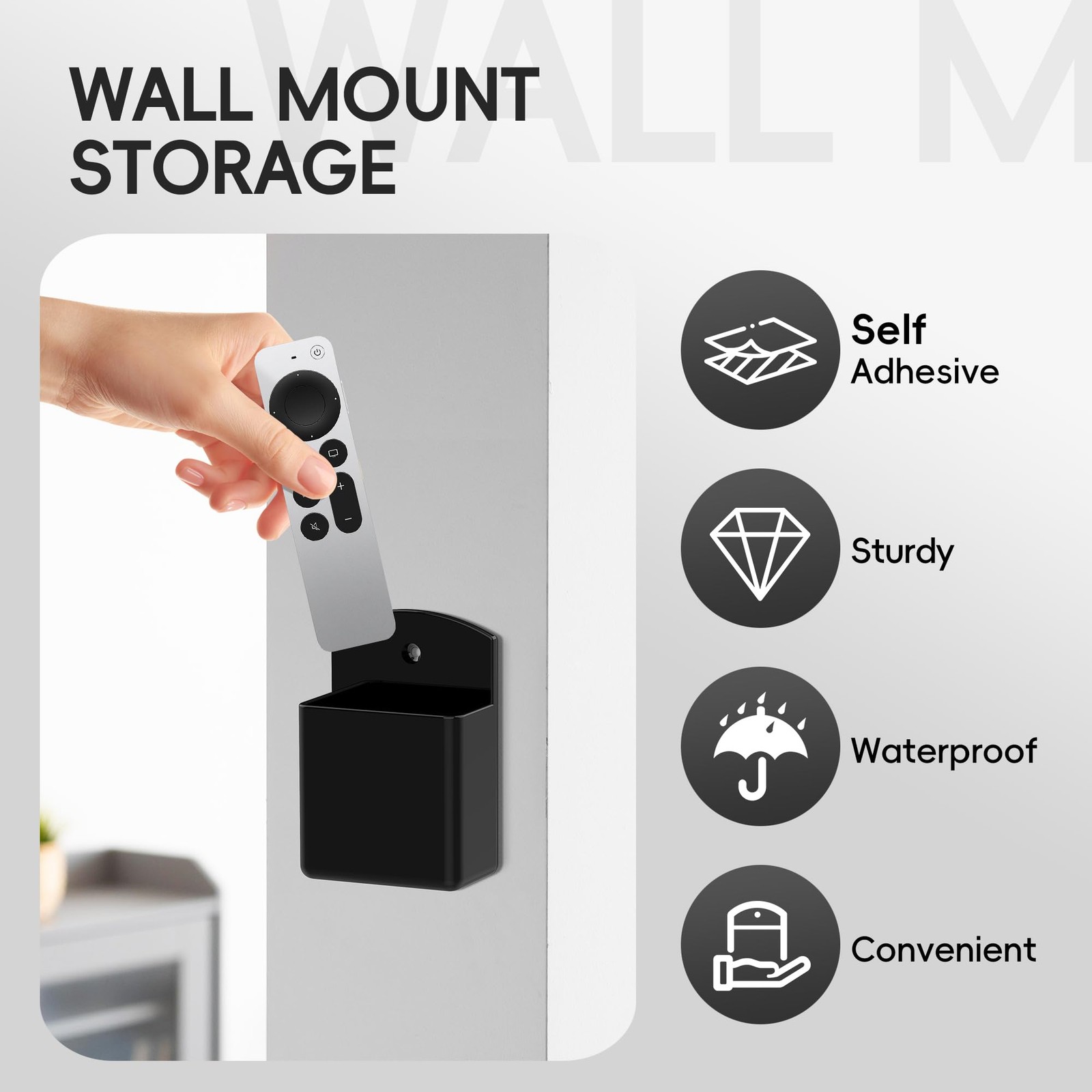 DRQ 2pc Adhesive Remote Control Holder, Wall Mount TV Controller Holder, TV R…