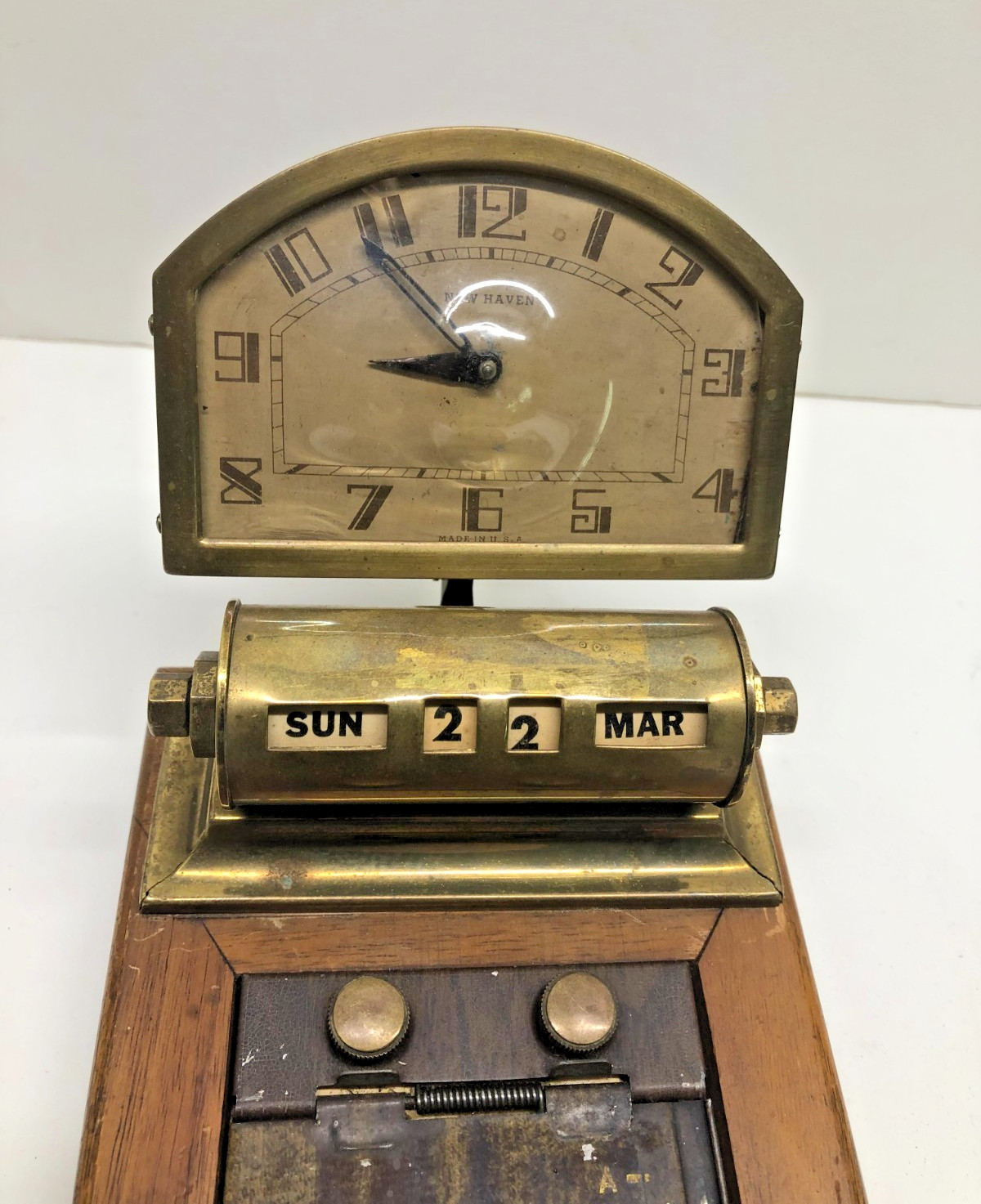 Art Deco Style Clock Rolodex made by New Haven Clock Co. ( Tele-List ) No Res.