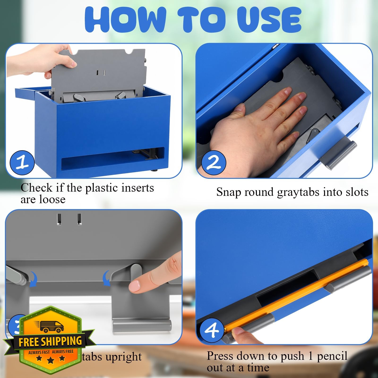 Yalikop Classic Dark Blue Pencil Dispenser