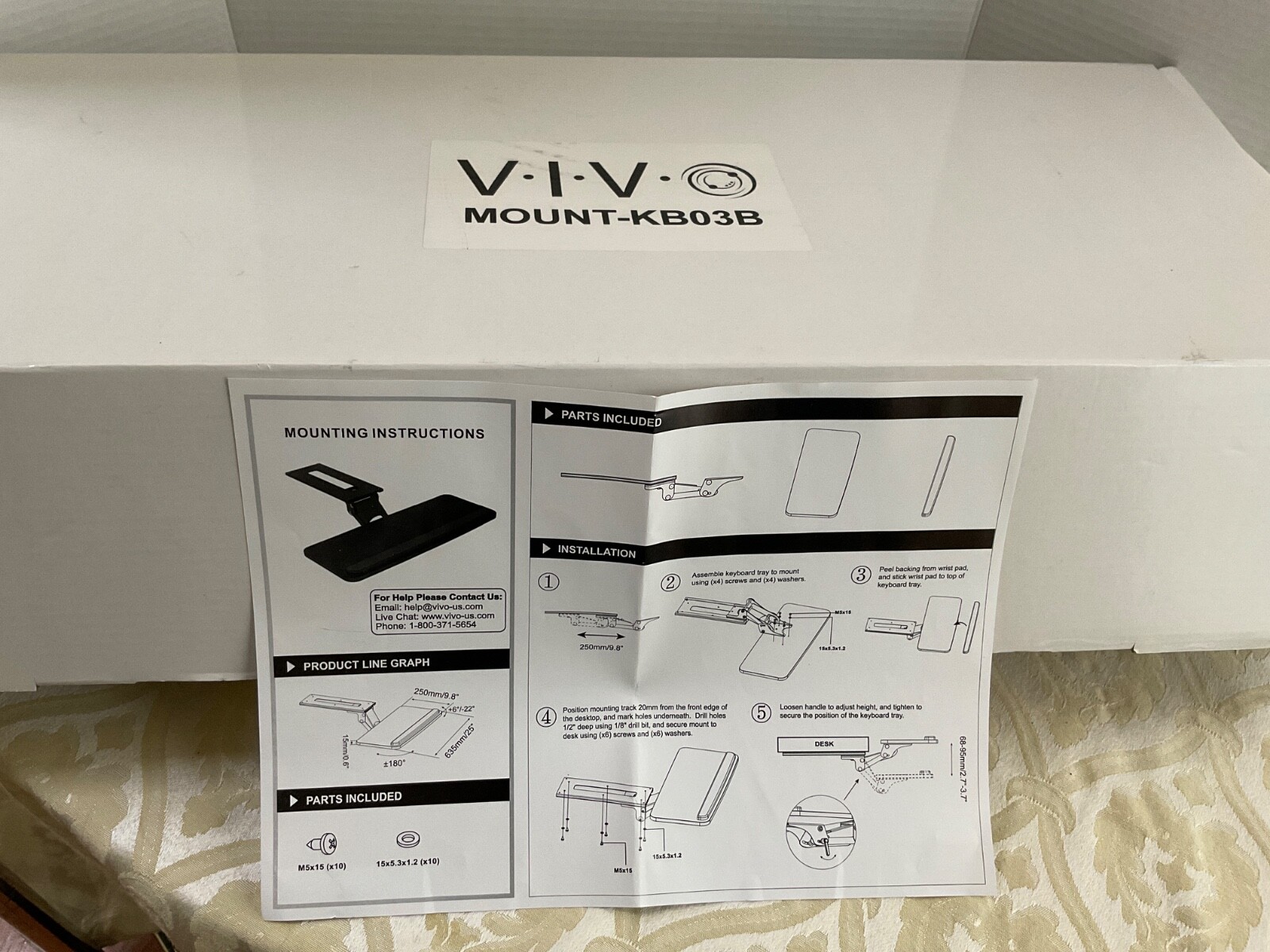 BRAND NEW VIVO ADJUSTABLE COMPUTER KEYBOARD & MOUSE TRAY – FREE SHIPPING!