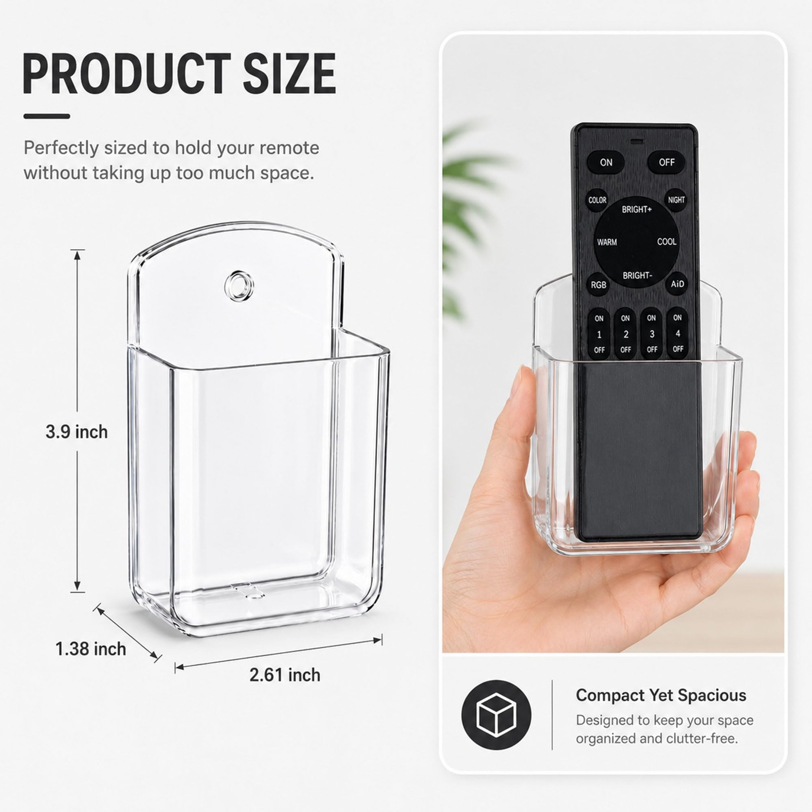 3 Pack Remote Control Holder Wall Mount, Adhesive Remote Holder with Screw In…