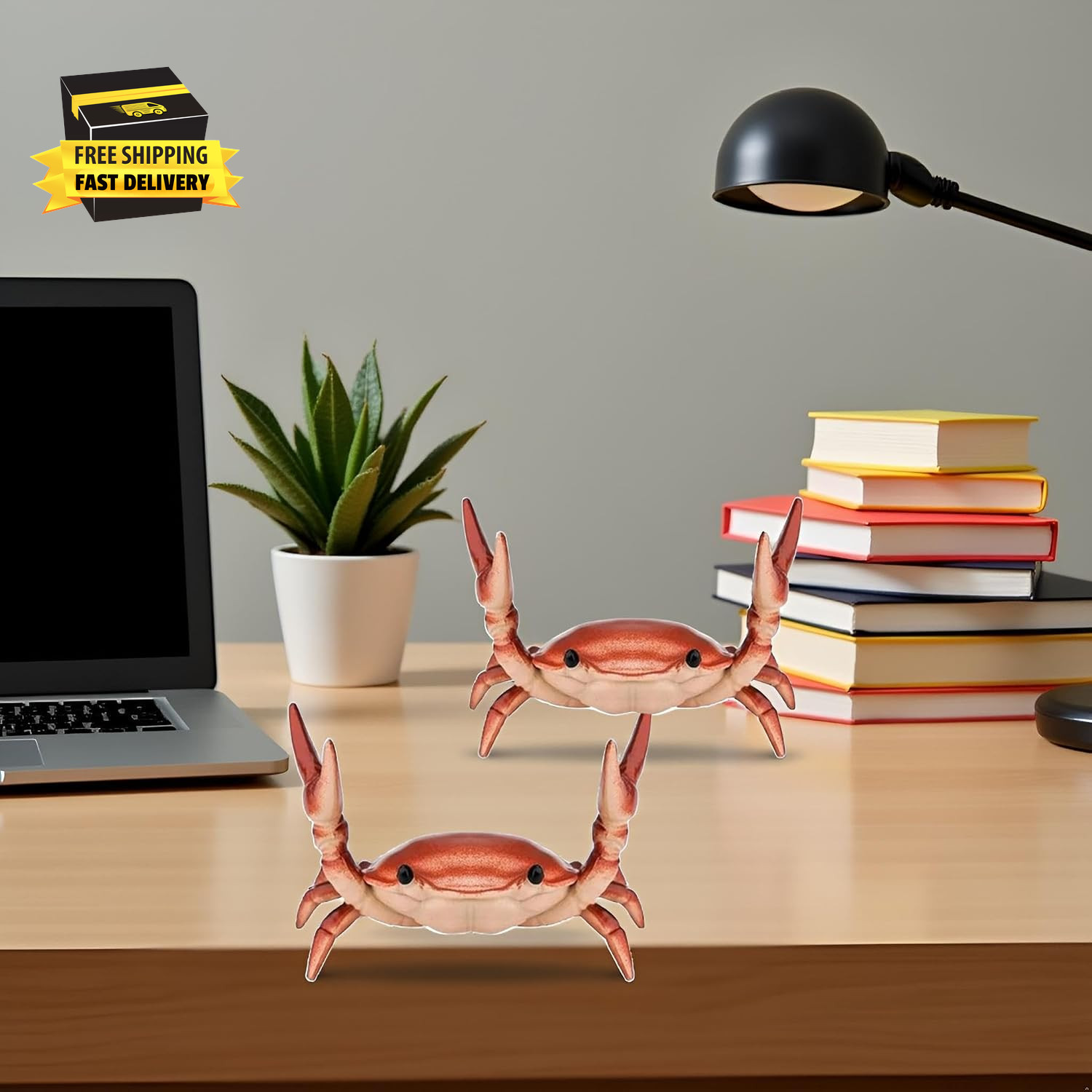 2Pcs Creative Crab Pen Holder Weightlifting Crabs Pen Stand Storage Rack, Office