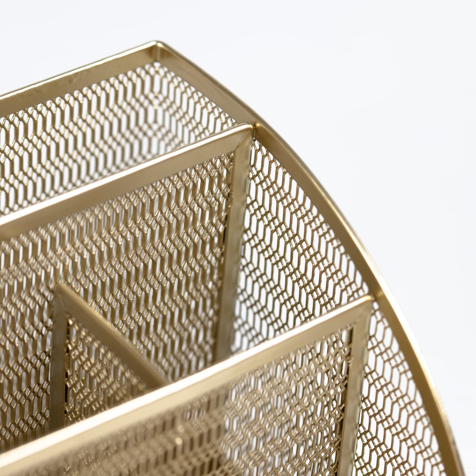 BLU MONACO | Gold Desk Organizer with Drawer | Metal Desktop Caddy with Six C…