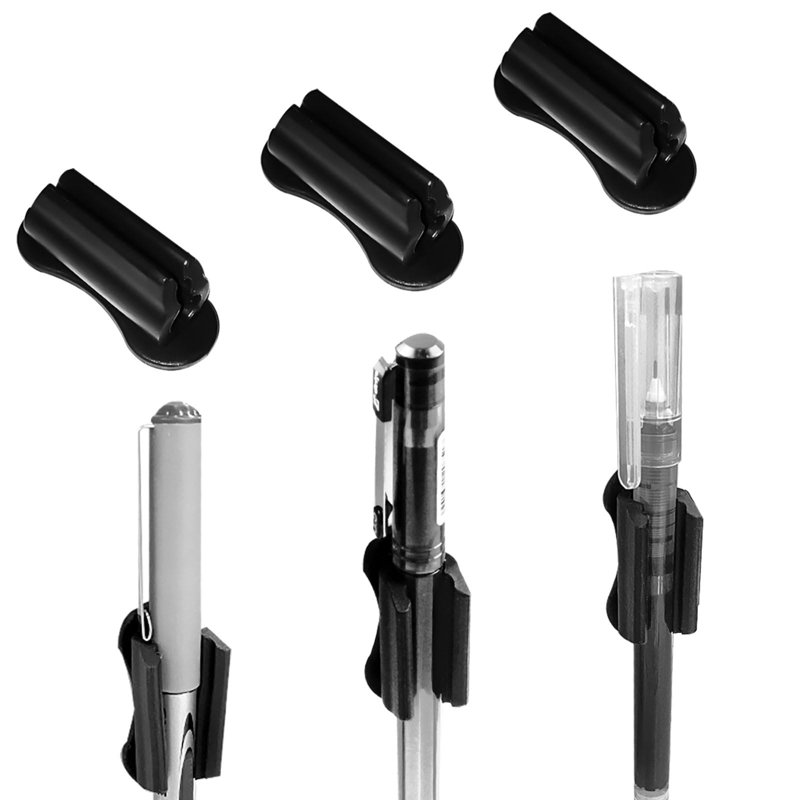 6-Pack Adhesive Silicone Pen Holders – Dual-Hole Sticky Pencil & Marker Organ…